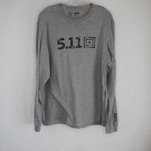 5.11 Tactical Long Sleeve Shirt XL Grey Crewneck Casual Graphic Tee - Picture 1 of 6
