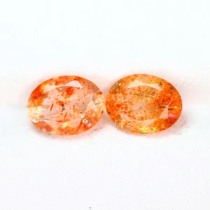 2.28 Ct [2 Pcs Pair] Attractive Oval 8 x 6 MM 100% Natural Red Dot Andesine !!! - Picture 1 of 5