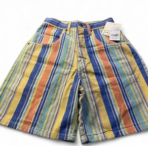 Arizona Multi Colored Striped Vintage High Waisted Shorts Size 7 NWT Made In USA - Picture 1 of 8
