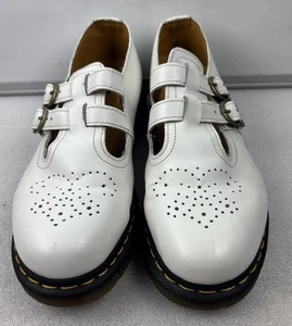 Dr. Martens Damenschuhe Größe 9 Mary Jane weißes Glattleder Doppelriemen 8065 - Bild 1 von 12