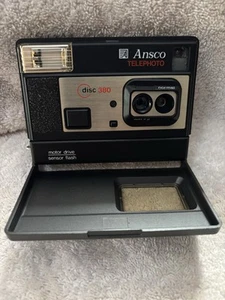 Vintage Ansco Telephoto Disc 380 Motor Drive Flash Camera-Untested-Powers On - Picture 1 of 12