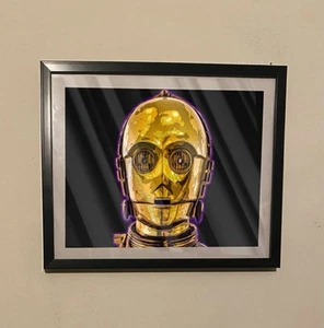Star Wars C3PO (c-3po) Art Piece on black frame - Picture 1 of 3