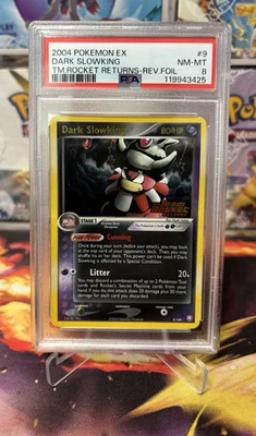 PSA 8 Dark Slowking 9/109 EX Team Rocket Returns Reverse Holo Foil Pokemon 2004 - Image 1 of 3