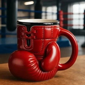 Red Boxing Coffee Mug Handmade Coffee Cup Drink Like a Fighter - Picture 1 of 7