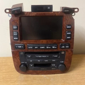 2004-2007 TOYOTA HIGHLANDER FRONT NAVIGATION RADIO WOOD AC CLIMATE SWITCH OEM - Picture 1 of 11