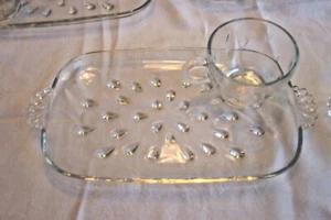 6 Vintage Hazel Atlas Klarglas Träne Informell Snack Teller/Tasse Set Siehe Bilder - Bild 1 von 6