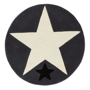 Rock Star Baby Kinderteppich in dunkelgrau/weiß rund 130 cm - Bild 1 von 2