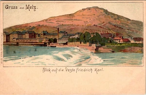 GRUSS AUS METZ FRANCE GORGEOUS OLD UNDIVIDED BACK LITHO POSTCARD - Picture 1 of 2