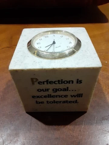 Stone Paperweight With Mini Quartz Clock - Inspirational Says On All Sides Cover