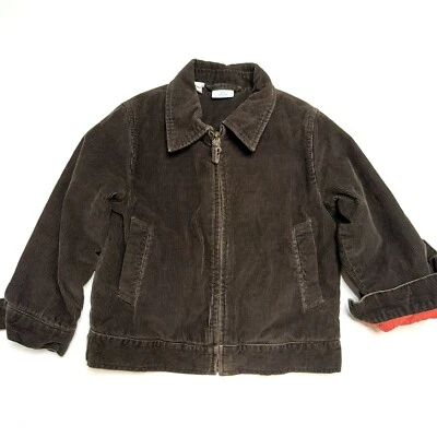 Chaqueta Crewcuts Niños Marrón Pana Cremallera Frontal Forrada Preppy Talla Mediana 4/5  Foto 1 de 4