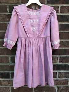 Kate Greenaway Frock Label Vtg Girls Dress Rose Pink 70's See Measurements - Picture 1 of 10