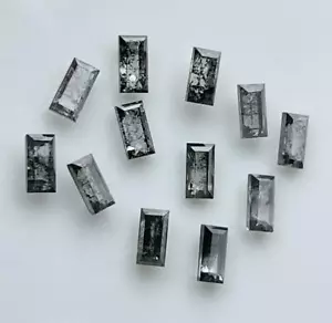 Lotto 5 pz baguette diamante 4x2 mm grigio naturale a forma di diamante sciolto - Foto 1 di 8