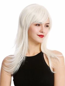 Perücke Damenperücke Frauen lang gestuft Pony weißblond GFW242-60 Perrücke - Bild 1 von 4