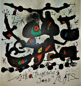 JOAN MIRO 1972 Lithograph HOMENATGE JOAN PRATS La Polígrafa Gráfica SEAL Signed - Picture 1 of 6