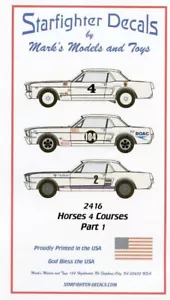 Decalcomanie 1/24 Ford Mustang Cavalli Corsi Corsa Starfighters Waterscivolo 2416 - Foto 1 di 3