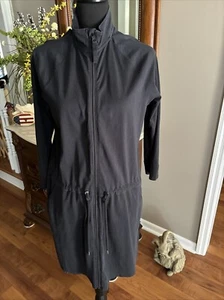 Lands End Swimsuit Coverup Women's Hooded Zip Black Size M (10-12) - Picture 1 of 7