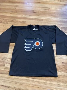 Vintage Philadelphia Flyers Herren klein CCM Maska Air Knit NHL schwarz Hockey Trikot - Bild 1 von 6