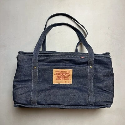 Vintage Levis 501 Denim Jean Lunch Cooler Travel Bag Red Tab Usa Made Rare - Image 1 of 4