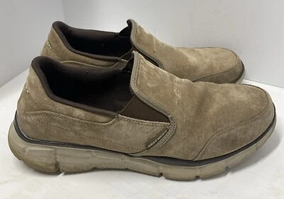 Skechers Mens 10.5 Brown Suede Walking Shoes Memory Foam Comfort Casual Sneakers - Image 1 of 4