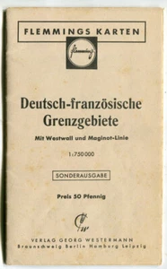 Alte Landkarte,Westwall,Maginot-Linie,Deutsch-Französische Grenzgebiete um 1940 - Bild 1 von 6