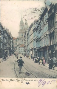 CZECH Republic Praga Prague Mostecka ulice animated litho PC 1905 - Picture 1 of 2