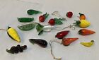 LOT OF 16 Hand Blown Glass Fruit And Vegetables Banana, Carrot, Radish, Grapes