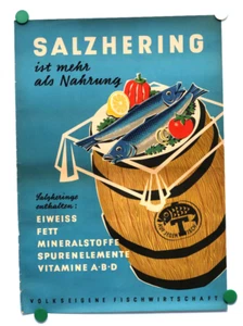 orig. altes DDR Plakat Salzhering ist mehr als Nahrung um 1960 - Bild 1 von 11