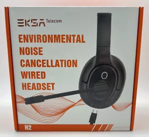 EKSA H2 Cuffie da ufficio cablate con cancellazione rumore microfono over-ear - Foto 1 di 9