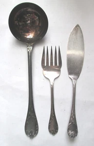 Christofle Serving Set Loading Fork Cake Cheese Server MARLY Silverplate Ladle - Picture 1 of 11