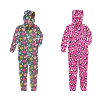 Nuevo Niñas Peluche Una Pieza Pijama Búho Fiesta Unión Traje 4 5 6 6X Pingüino Elefante Foto 1 de 2