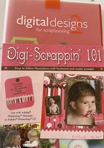 Lot 2 Books Digi-Scrappin' 101 & Digital Designs Scrapbooking w/ CD’s New - Imagen 1 de 24