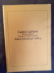 Gaston Lachaise : 20 Sculptures 1982 Illus. Schoelkopf Gallery N.Y. - Picture 1 of 3
