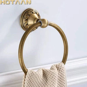 Anello portasciugamani ottone antico |Portasciugamani alluminio da parete accessorio bagno - Foto 1 di 6