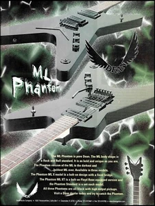 The Dean ML Phantom Series Standard, X & XT 1998 guitar ad 8 x 11 advertisement - Imagen 1 de 3