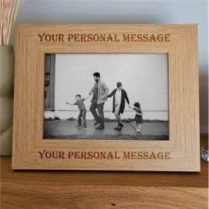 Personalised Wooden Photo Frame Valentine Anniversary Birthday Wedding Gift 7x5 - Picture 1 of 4