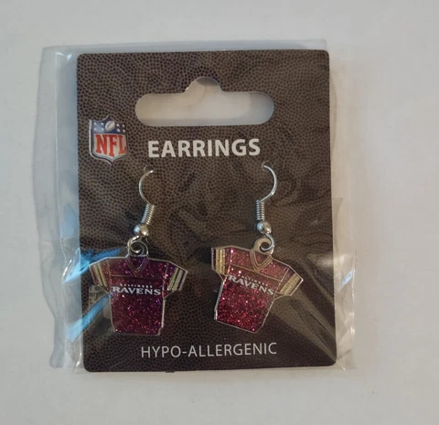 NFL Baltimore Ravens Earrings Jersey Dangle Cover