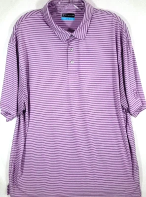 PGA Tour-Camisa Polo Performance Hombre-XL Extra Grande-Rayas Púrpura/Magenta-GOLF Foto 1 de 4