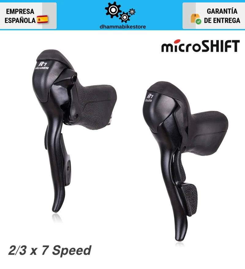 Microshift Micronew 2/3x7 8 9 10 Speed Road Bike Shifter Brake Levers Set - Image 1 of 4