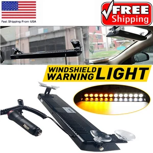 12-LED Car Emergency Warning Beacon Strobe Light Bar Windshield Dash Hazard Lamp - Picture 1 of 14