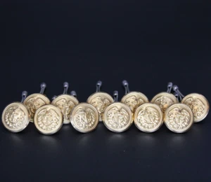 Waterbury Button Co. - 12 Pcs - Anchor / Eagle Military Buttons - 11/16" (0.7") - Picture 1 of 4