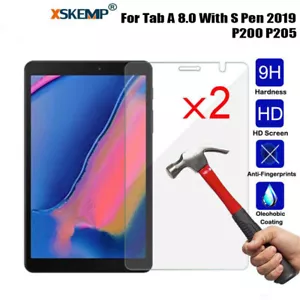 2Pcs TEMPERED GLASS Screen Protector Samsung Tab A 8.0 T290 T295 P200 T387 T380 - Picture 1 of 20