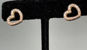 14K YELLOW GOLD HEART EARRINGS - Picture 1 of 9