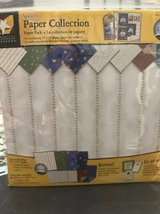American Designs Sports Paper Collection Scrapbooking Page Kit 12x12 - Picture 1 of 7
