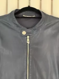 Versace collection men's leather blouson blue EUR 54 UK 44 XL - Picture 1 of 10