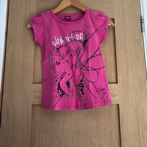 Disney Tinkerbell Pink T-Shirt with Sequin Detail - Picture 1 of 2