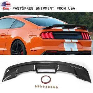 Carbon Look For 2015~2024 Ford Mustang GT500 GT350 2Door Rear Trunk Spoiler Wing - Picture 1 of 14