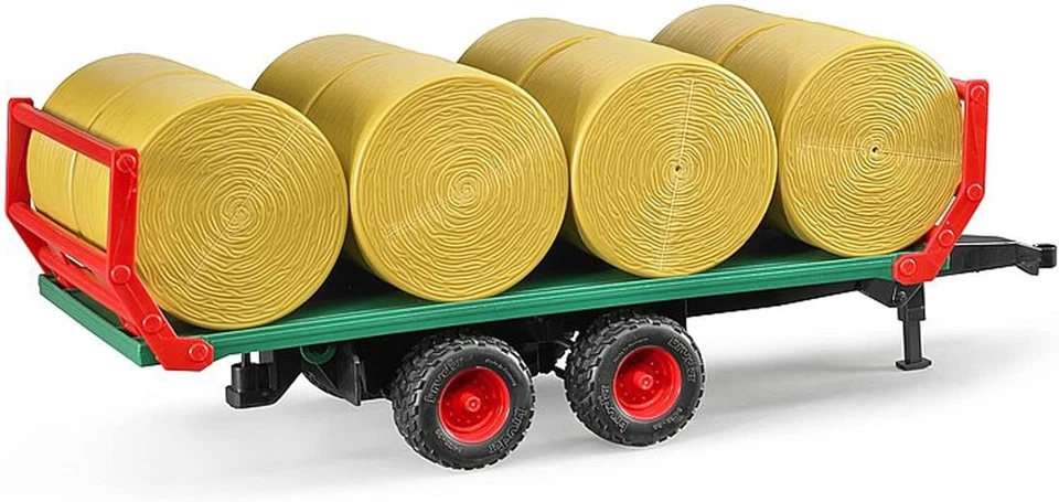 |it1162132| Bruder 02220 - Rimorchio con 8 Balle fieno rotonde