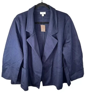 J Jill Damen Blazer Gr. L Blau Eingrifftaschen Neu mit Etikett! Business Freizeit Arbeit Büro Kleidung - Bild 1 von 9