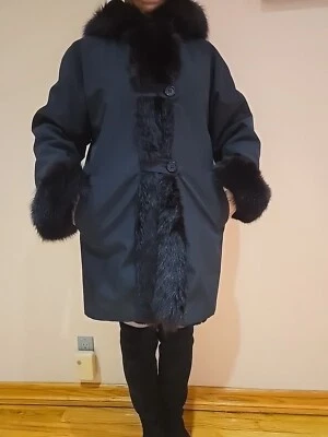 Abrigo NEGRO de piel sintética forrado reversible de J. Percy para MARVIN RICHARDS Talla Pequeña Foto 1 de 4