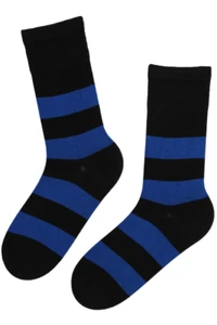 JULIEN cotton socks with blue stripes for men - Picture 1 of 1